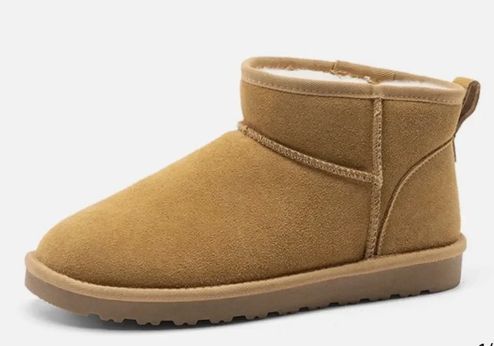 Bruno Marc Men’s Suede Faux Fur Winter Boots Chestnut Size 10.5